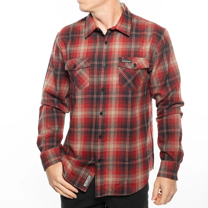 SATURDAY NIGHT SPEC FLANNEL (RED-BLACK) | FASHTOUSE