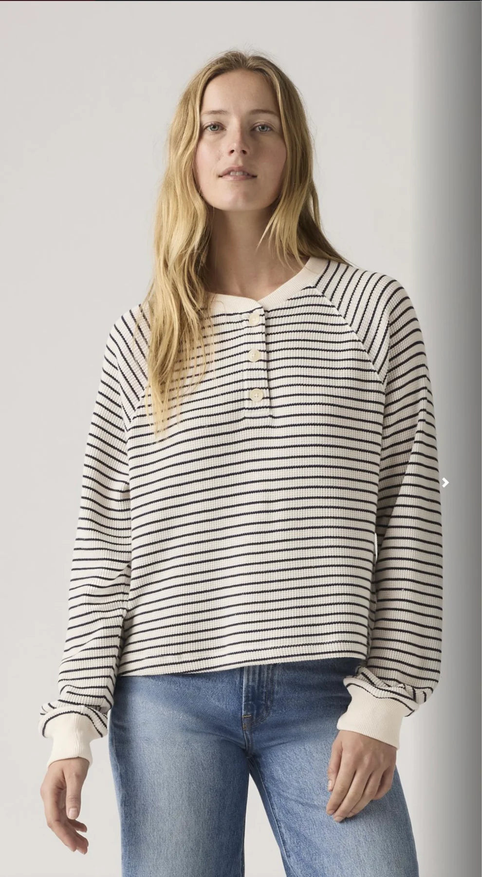 LASSEN HENLEY LONG SLEEVE (Jane Stripe Gardenia) | LEVI'S