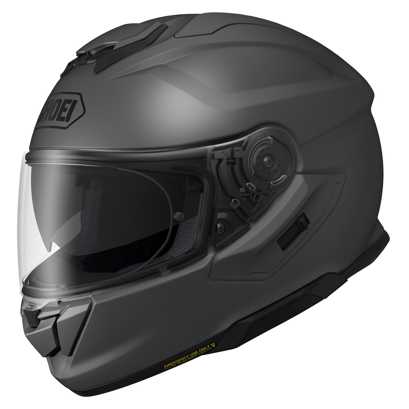 GT-AIR 3 FULL FACE HELMET (Matte Deep Grey) | SHOEI showcasing sleek design and integrated sun visor.