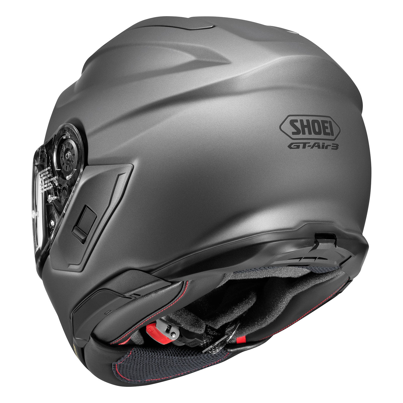 GT-AIR 3 FULL FACE HELMET (Matte Deep Grey) | SHOEI rear view showcasing sleek design and safety features.