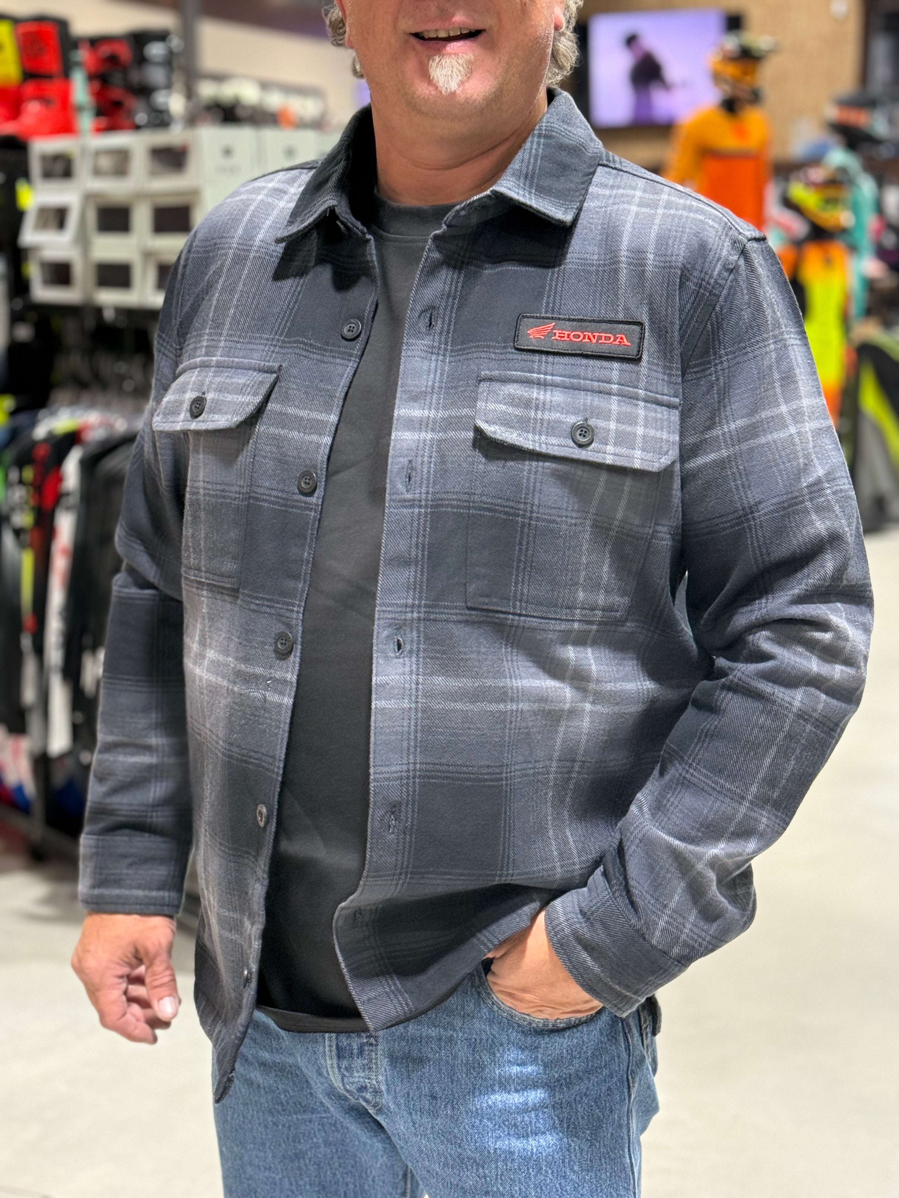 MEN'S PLAID SHACKET HONDA (Charcoal) | TNT