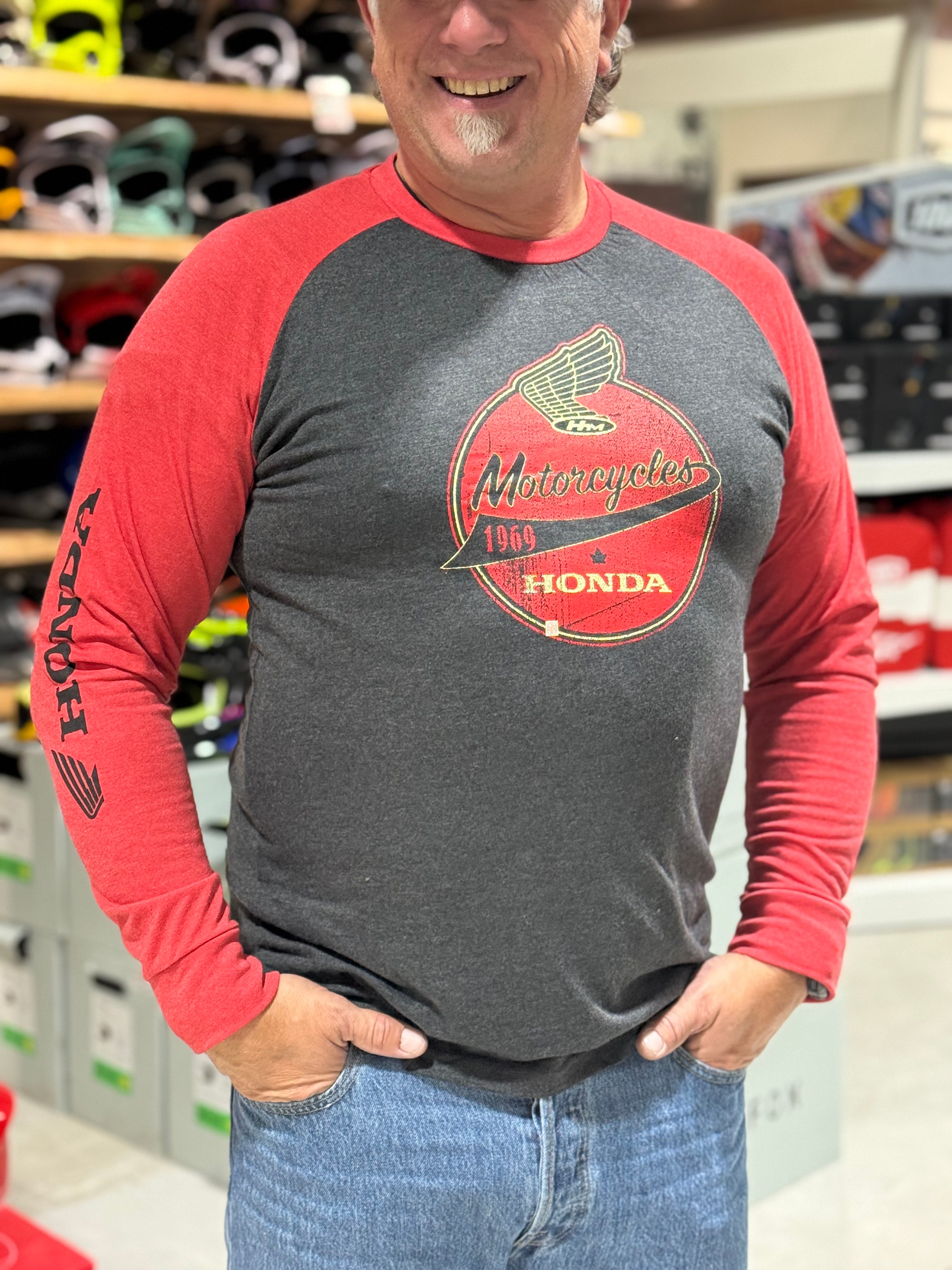 LONG SLEEVE HONDA VINTAGE SHIRT (Red) | TNT