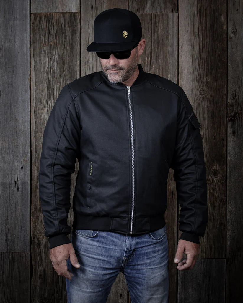 LANCASTERWAXED CANVAS FLIGHT JACKET (Black) | Helgrade