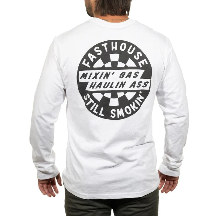 MEN'S OIL BURNER LS TEE (WHITE) | FASTHOUSE