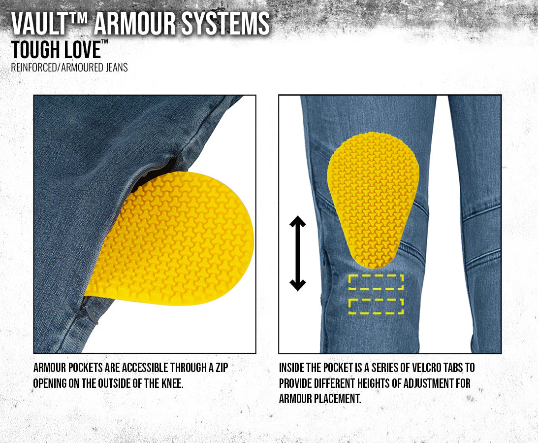 WOMEN'S ARMOURED TOUGH LOVE JEANS (Black) | Speed and Strength