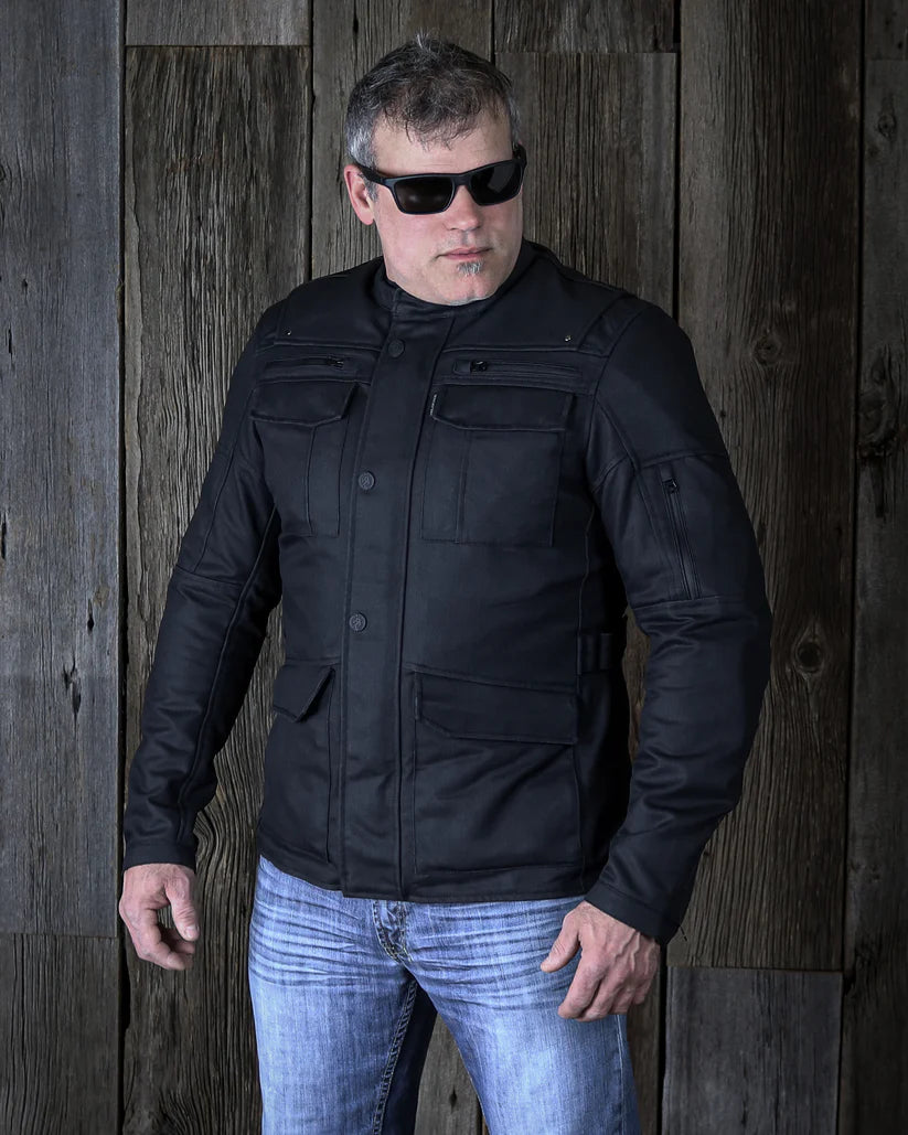 PENN WATER RESISTANT WAXED JACKET (Black) | Helgrade