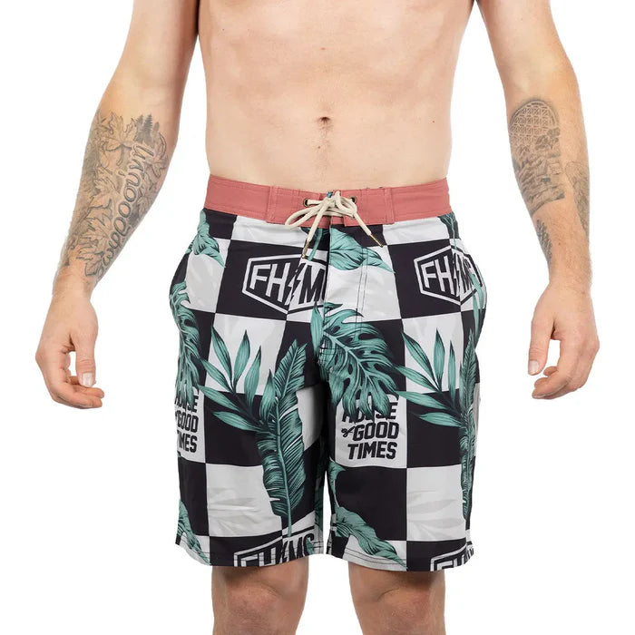 POOLSIDE 19" BOARDSHORT (BLACK/OFF WHITE) | FASTHOUSE