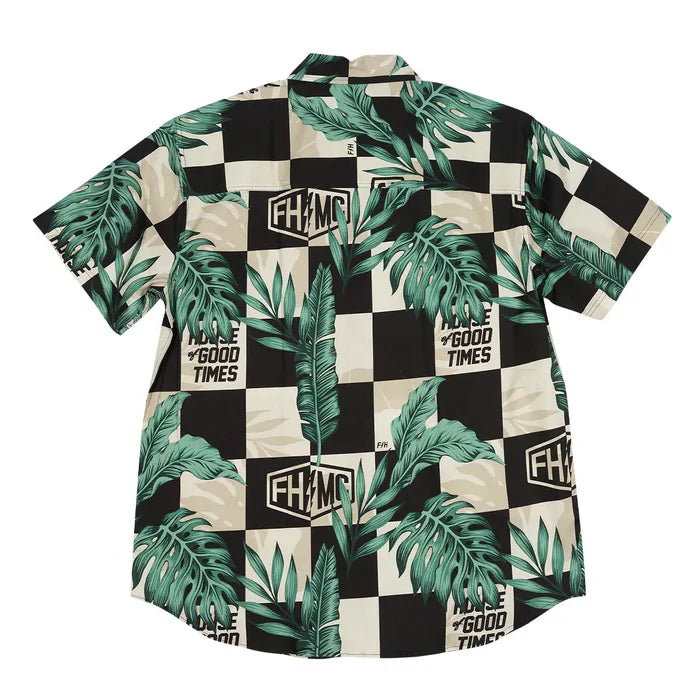 POOLSIDE SS BUTTON UP (Black/Off White) | FASTHOUSE