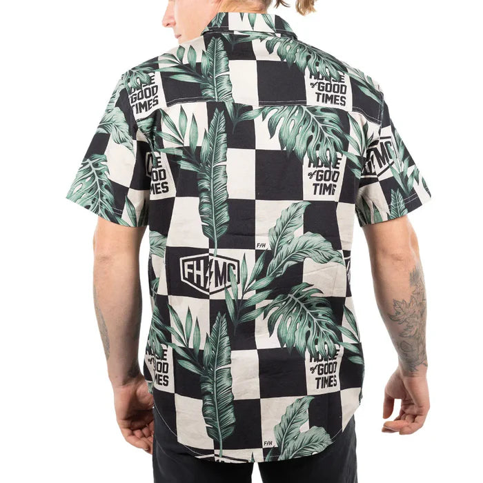 POOLSIDE SS BUTTON UP (Black/Off White) | FASTHOUSE
