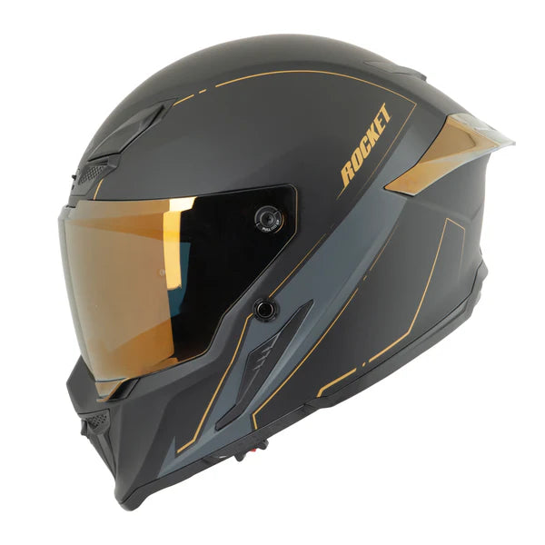 RKT 240-SERIES FULL FACE HELMET (Matte Black/Gold) | JOE ROCKET