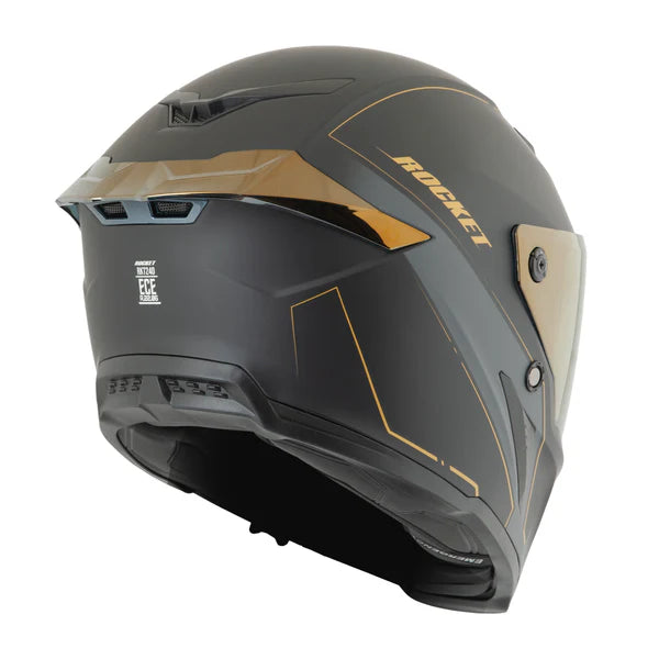 RKT 240-SERIES FULL FACE HELMET (Matte Black/Gold) | JOE ROCKET