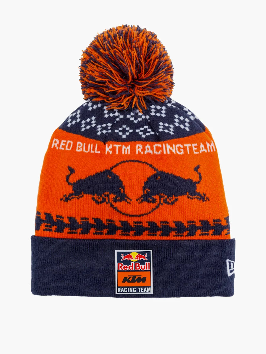 Bull Racing Red Bull Bobble Hat Red Bull Team Grey Bobble Knit