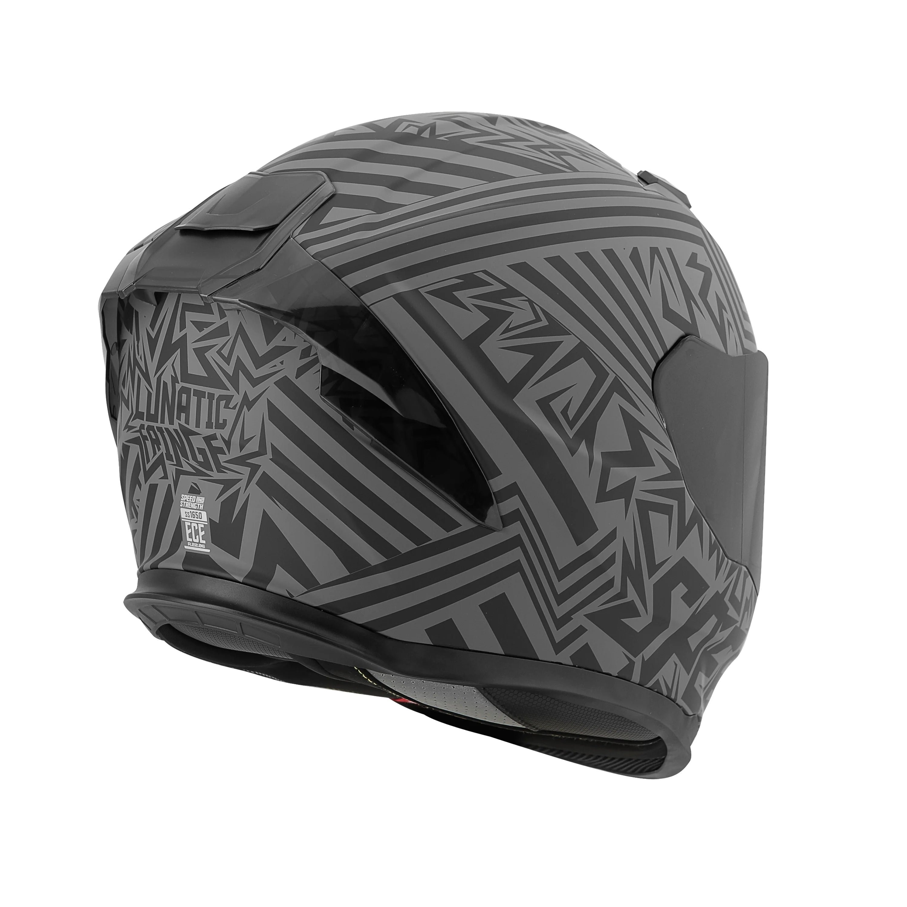 ADULT SS1650 LUNATIC FRINGE FULL FACE HELMET (Grey/Black) | Speed and Strength
