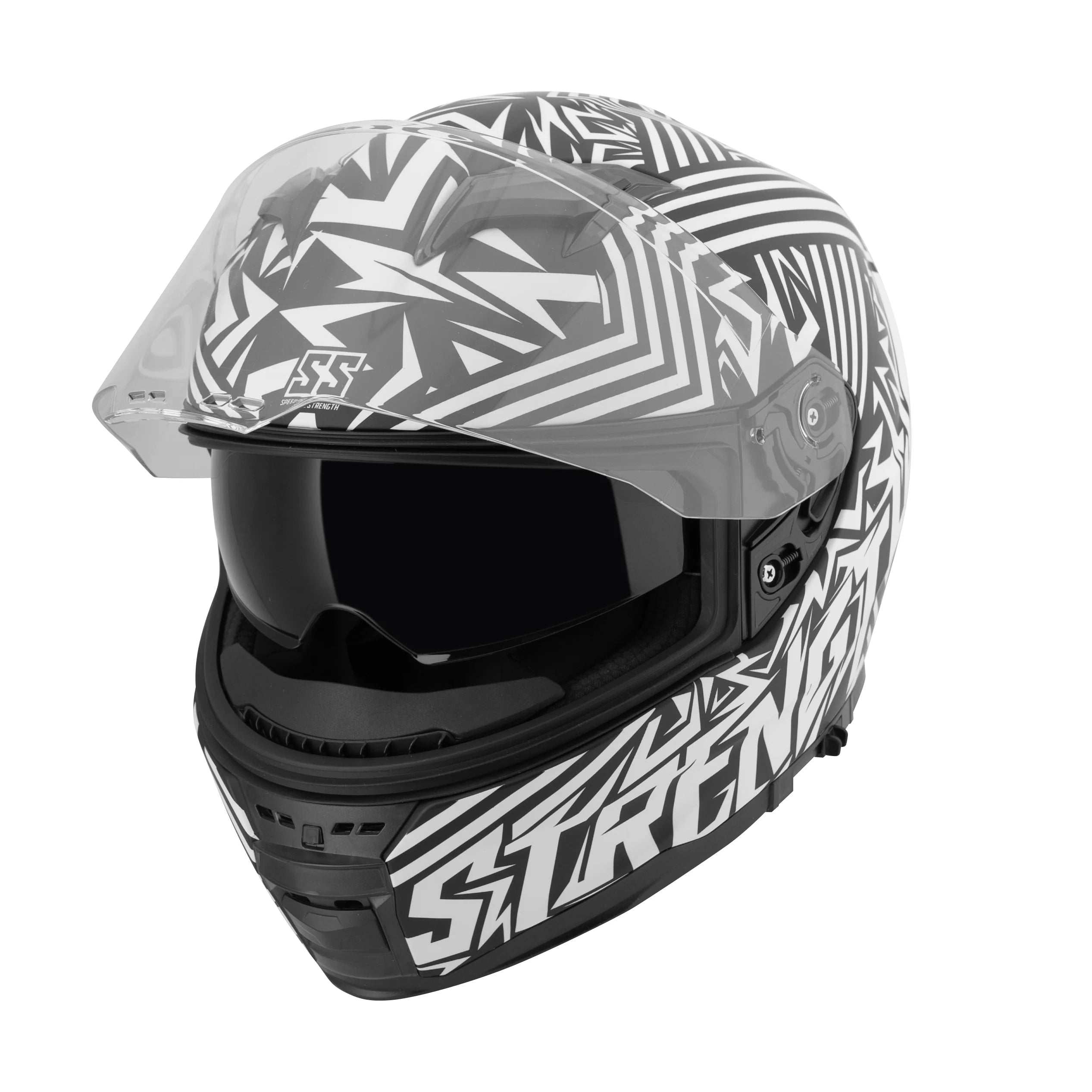 ADULT SS1650 LUNATIC FRINGE FULL FACE HELMET (White/Black) | Speed and Strength