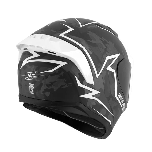 ADULT SS750 MOMENT OF TRUTH FULL FACE HELMENT (White/Black) | Speed and Strenght
