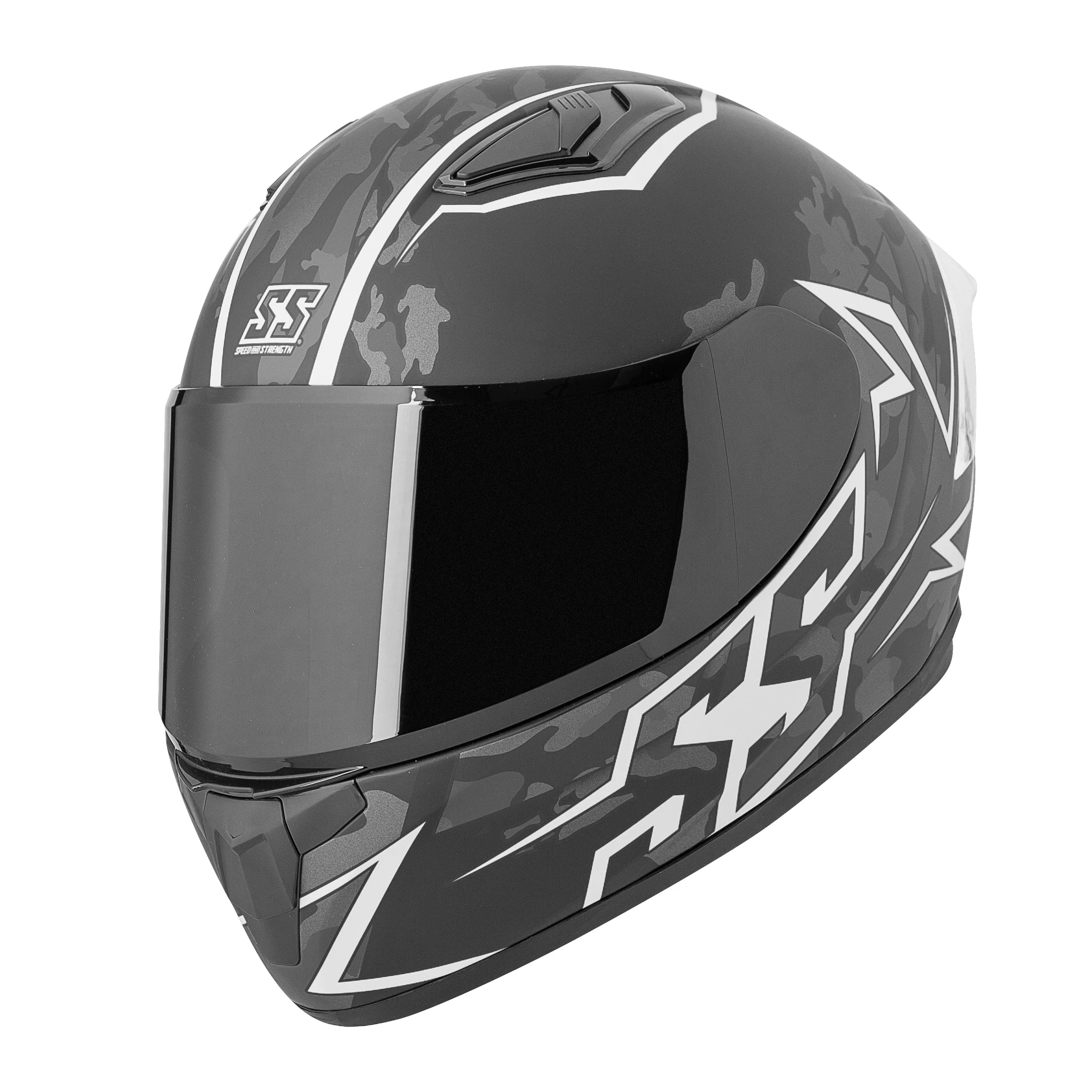 ADULT SS750 MOMENT OF TRUTH FULL FACE HELMENT (White/Black) | Speed and Strenght