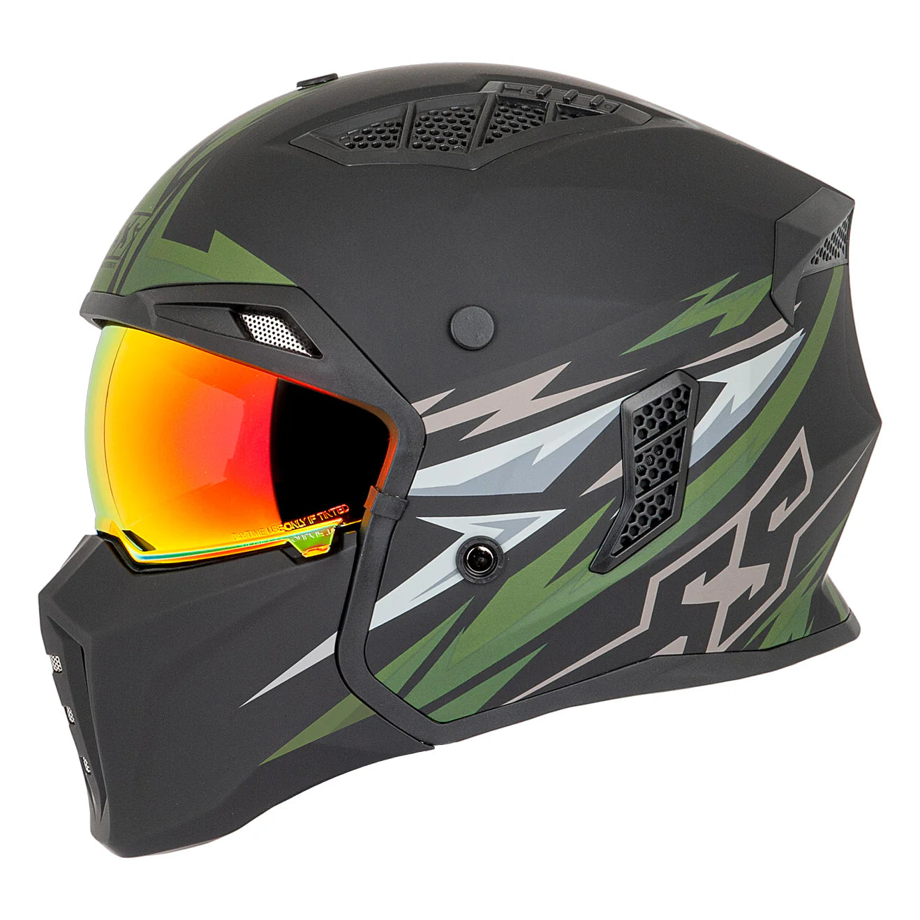 SS2450 OPEN FULL FACE HELMET (Matte Olive/Grey) | SPEED & STRENGTH