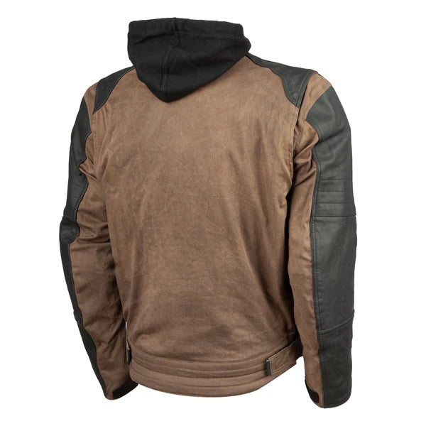 STRAIGHT SAVAGE LEATHER/CANVAS JACKET (Brown/Black) | Speed and Strength