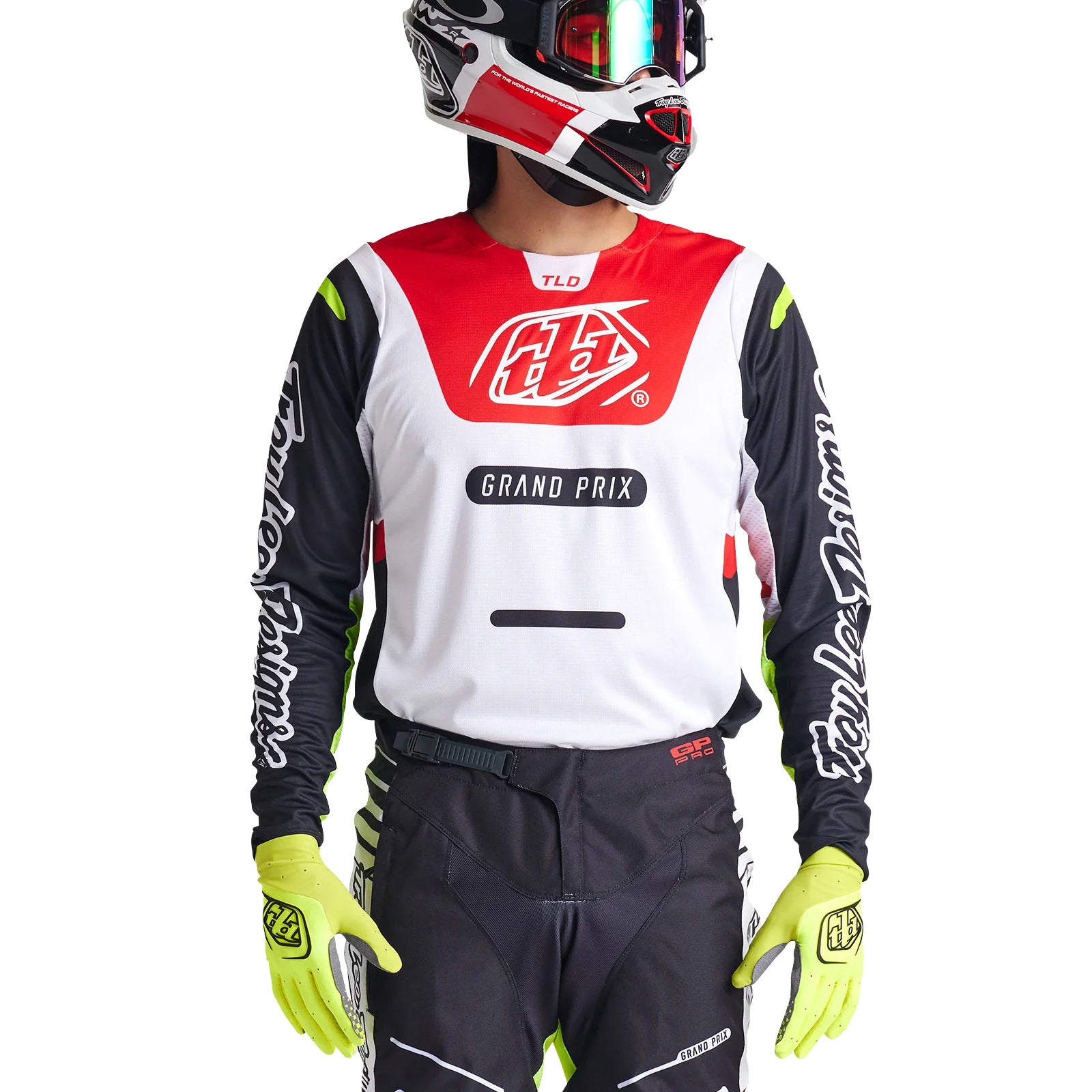 MEN'S GP PRO JERSEY (Blends White/Glo Red) | Troy Lee Designs