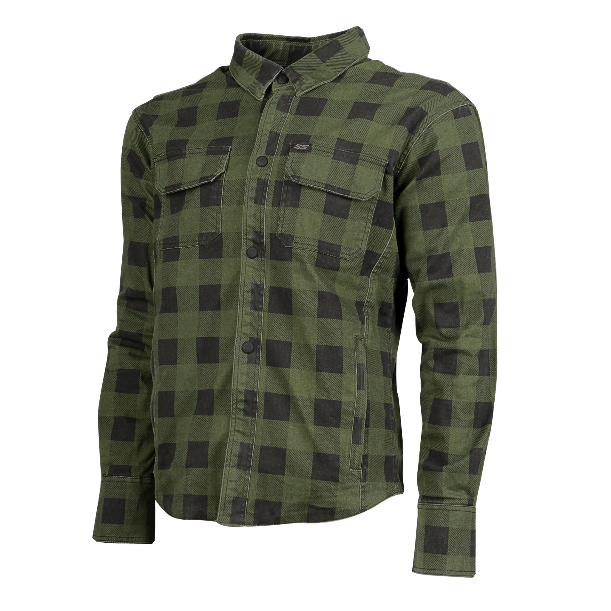 TRUE GRIT MEN'S ARMOURED/REINFORCED MOTO SHIRT(Olive) | Speed and Strength