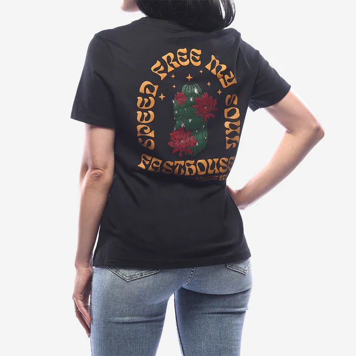 WOMEN'S DESERT STARS SS V-NECK TEE (Black) | FASTHOUSE