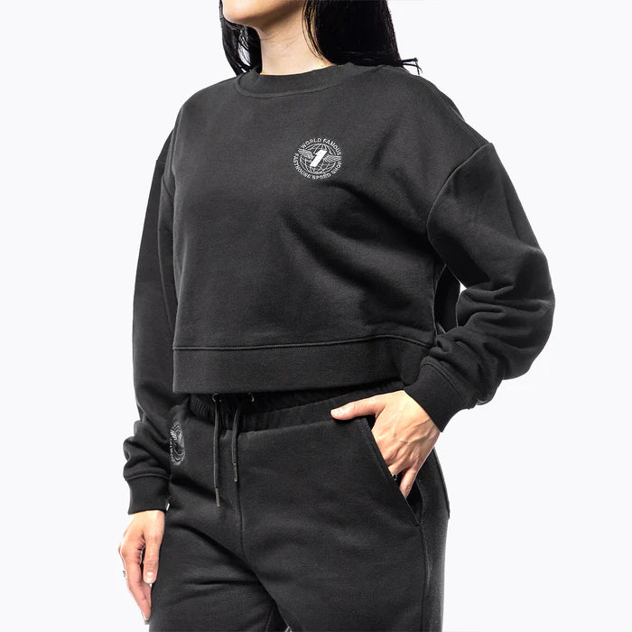 WOMEN'S RENOWN CREW NECK CROP TOP (Black) | FASTHOUSE