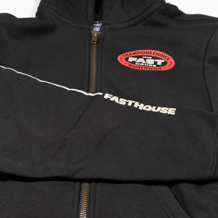 YOUTH PETROL HOODIE ZIP-UP (BLACK) | FASTHOUSE