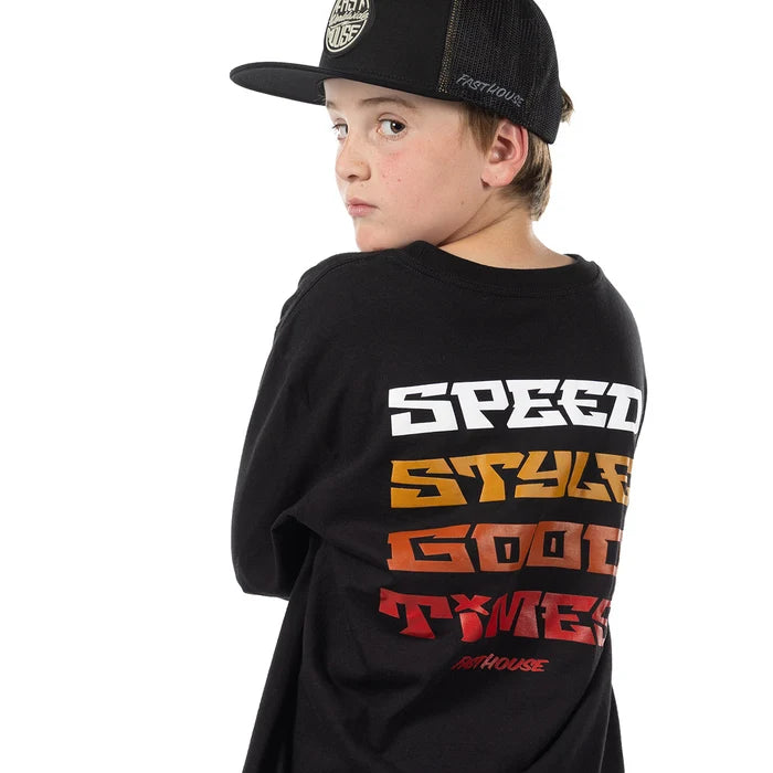 YOUTH PILLAR LS TEE (BLACK) | FASTHOUSE