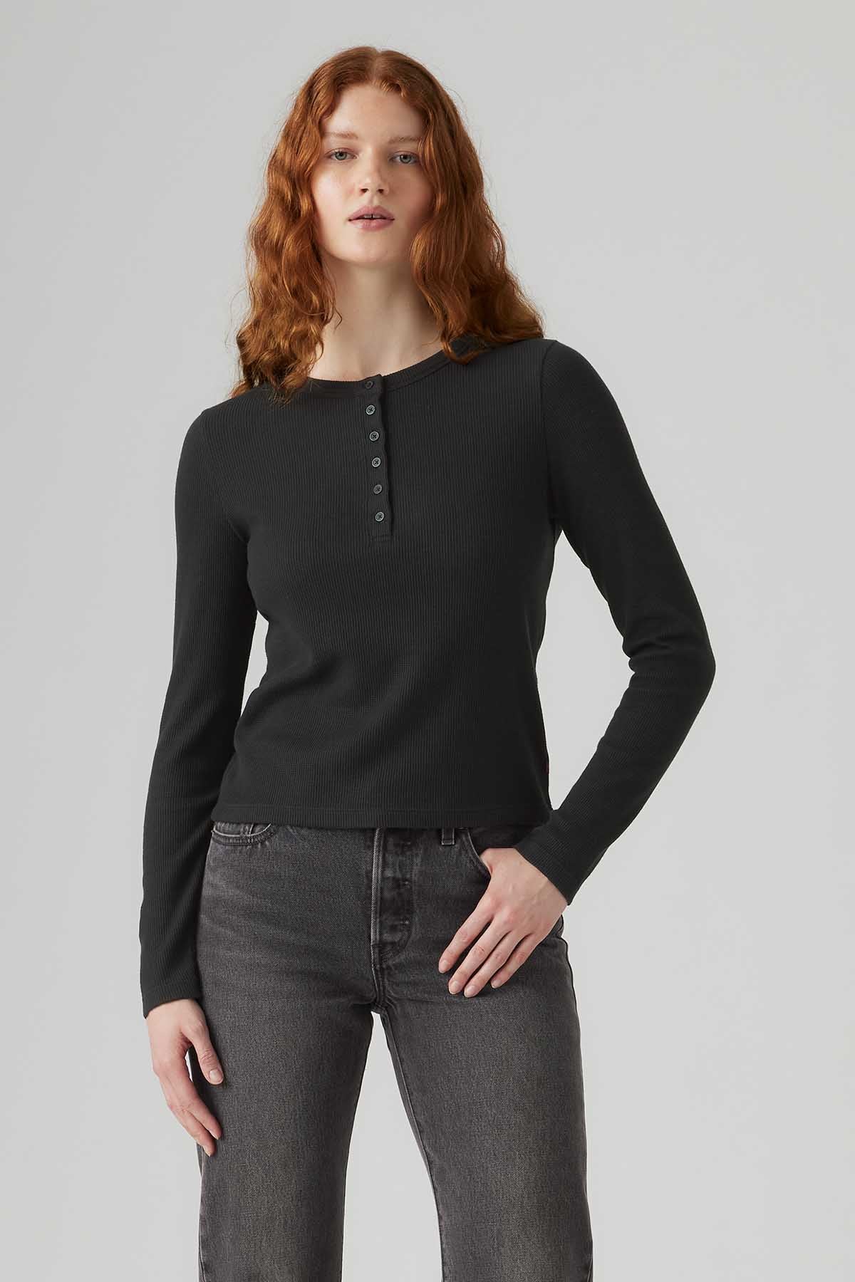 WOMEN'S DANA HENLEY LONG SLEEVE (Anthracite Night) | LEVI'S