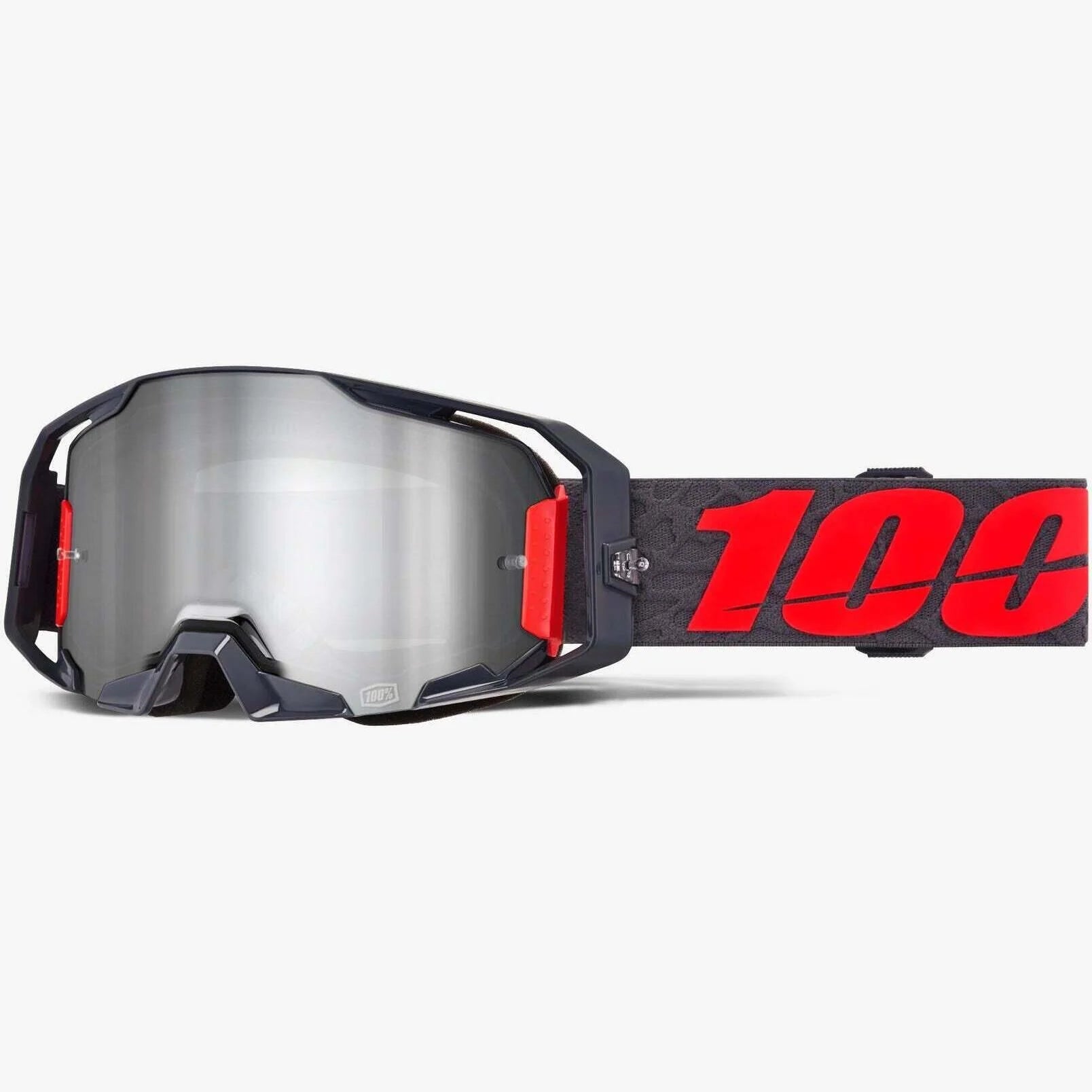 ARMATIC (TURO MIRROR SILVER LENS) | 100% motocross goggles with quick-release lens-changing system.
