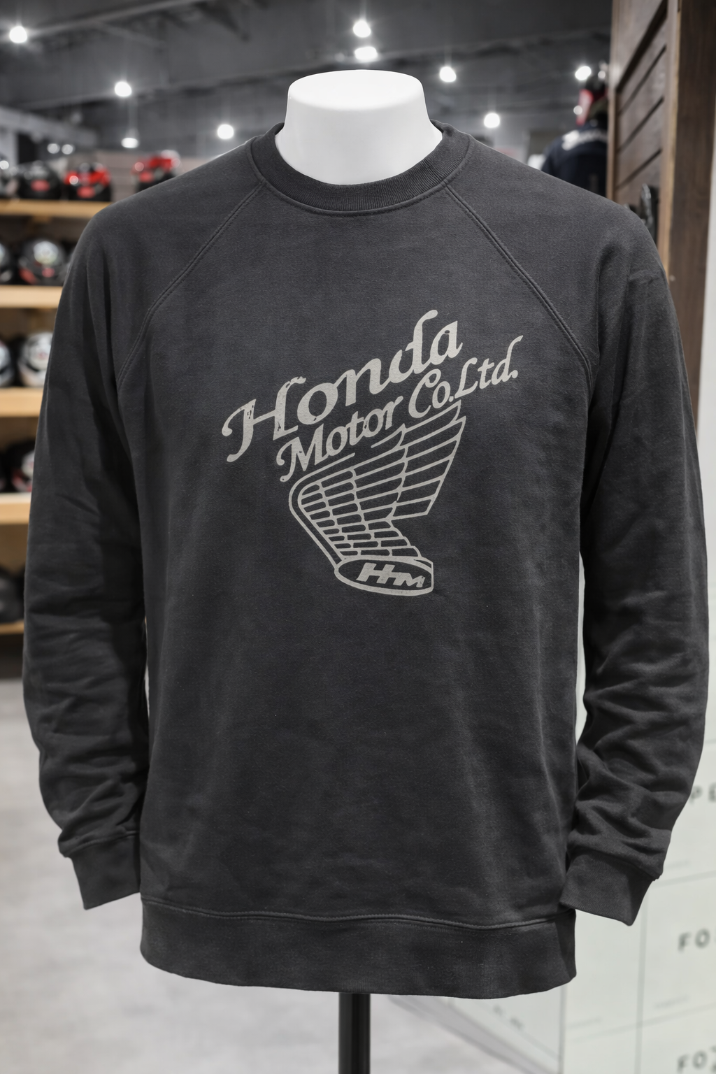 LIGHTWEIGHT CREWNECK SWEATSHIRT (Black) | Honda