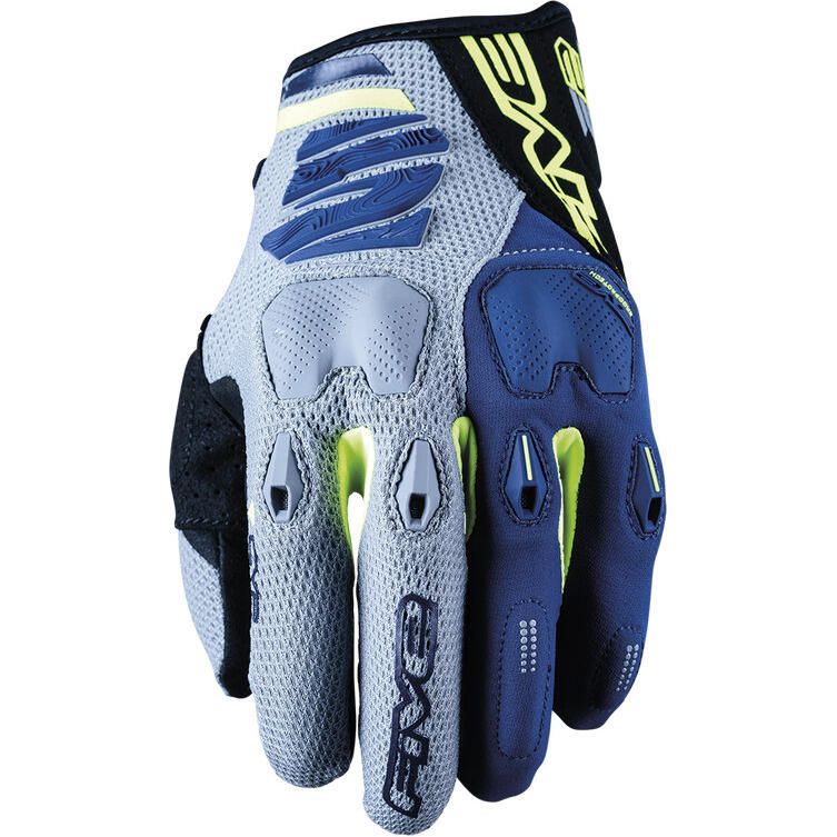 E-2 OFFROAD GLOVES (Grey/Yellow/Navy) | FIVE