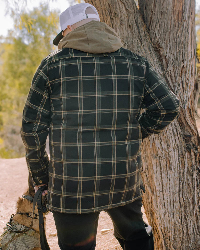 MEN'S EDC HOODED FLANNEL JACKET (Green) | DIXXON