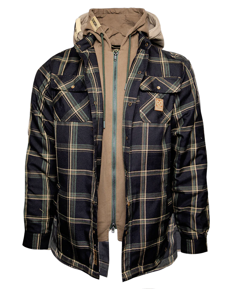 MEN'S EDC HOODED FLANNEL JACKET (Green) | DIXXON