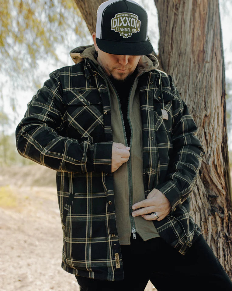 MEN'S EDC HOODED FLANNEL JACKET (Green) | DIXXON