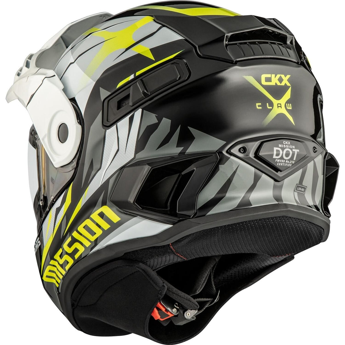 MISSION DL CLAW HELMET (GLOSS WHITE/GREY/LIME) | CKX
