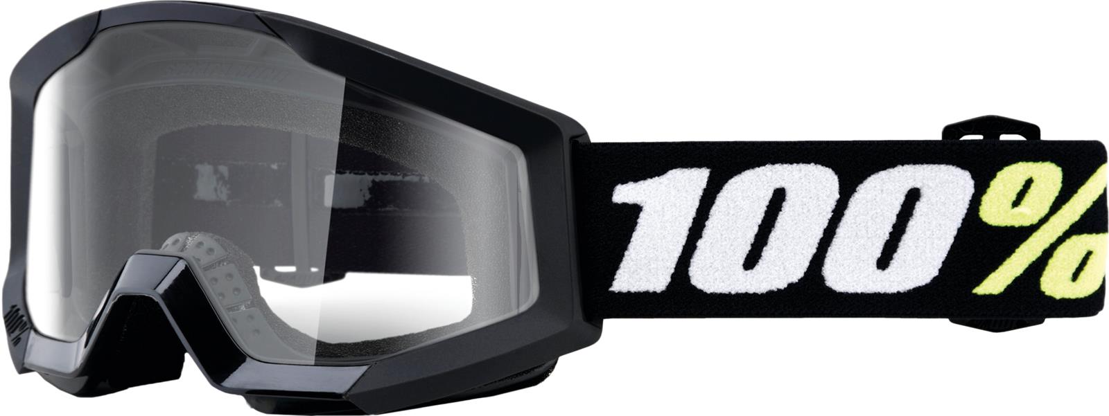 100% STRATA MINI GOGGLE | BLACK - CLEAR LENS
