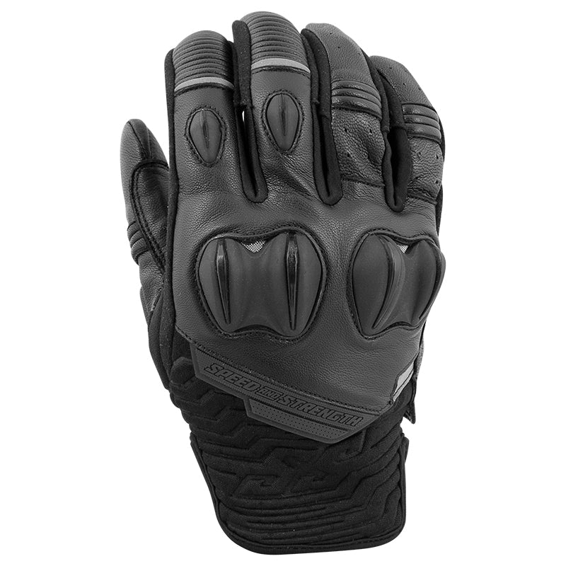 RUN WITH THE BULLS LEATHER & TEXTILE GLOVES (Black) | Speed and Strength