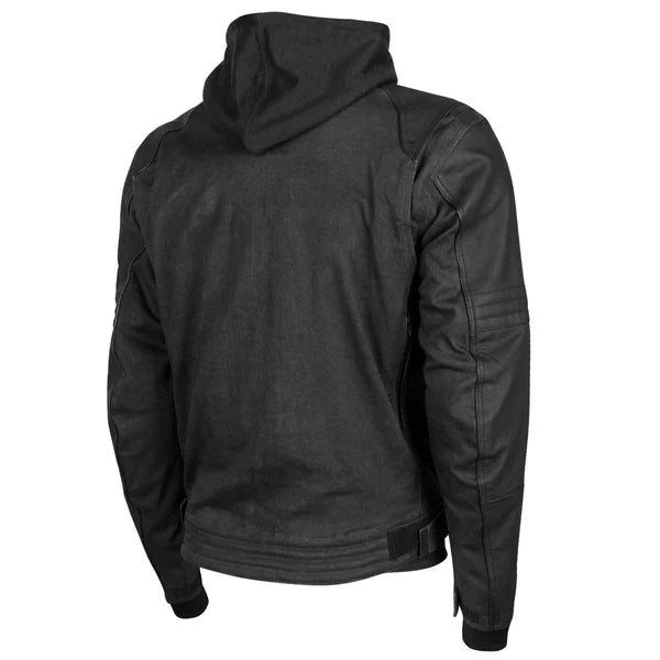 STRAIGHT SAVAGE LEATHER/CANVAS JACKET (Black) | Speed and Strength