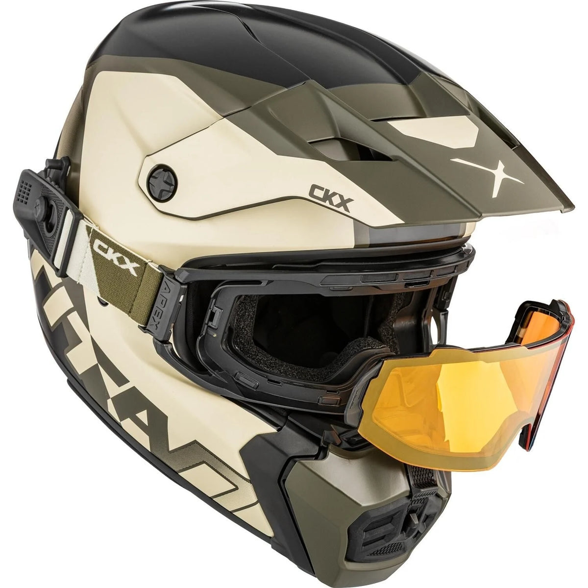 TITAN AMS DOUBLE LENS NUNAVUT HELMET (MATTE BEIGE/GREEN) | CKX
