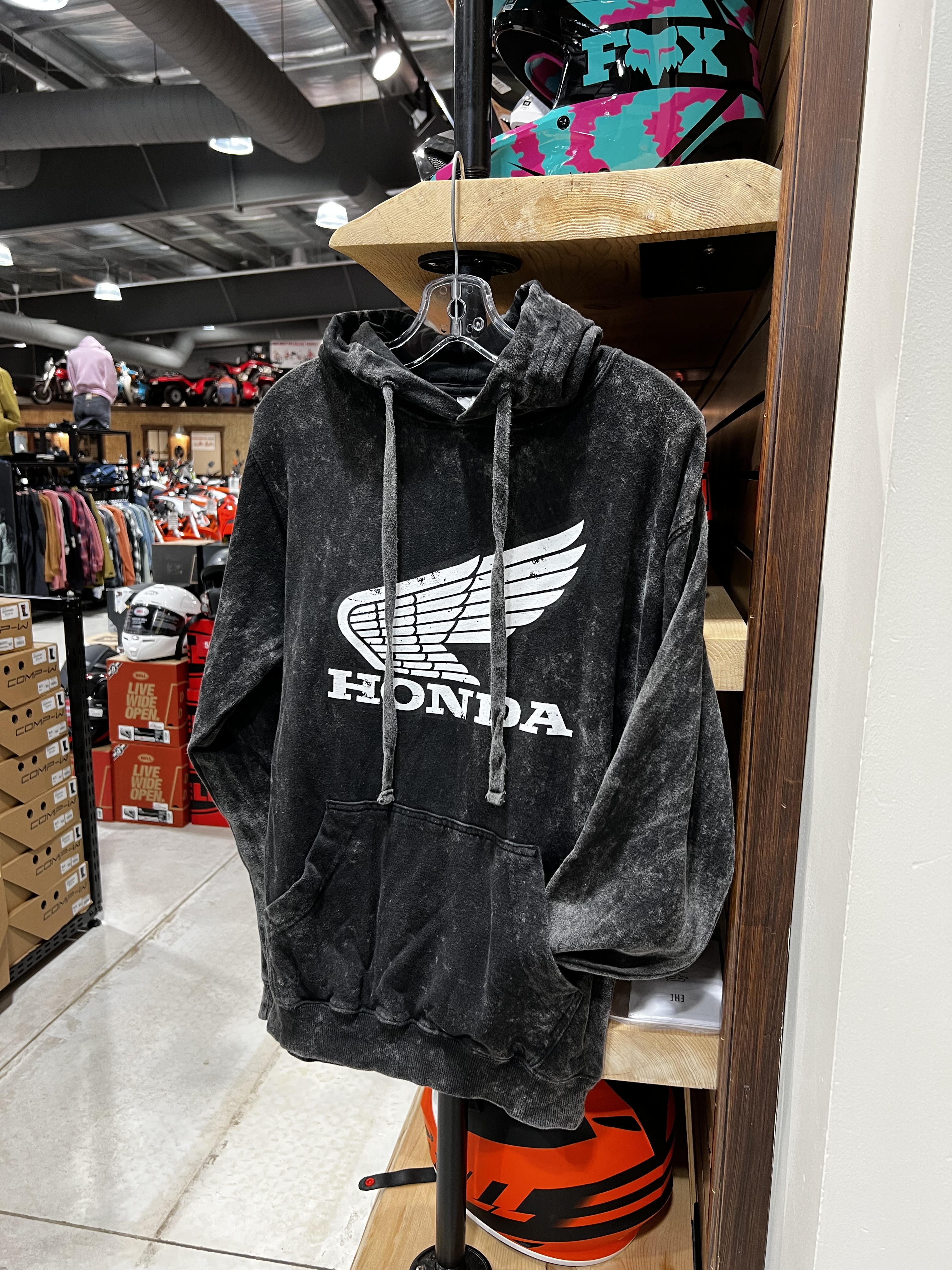 ADULT MINERAL WASH HOODIE (Black) | Honda