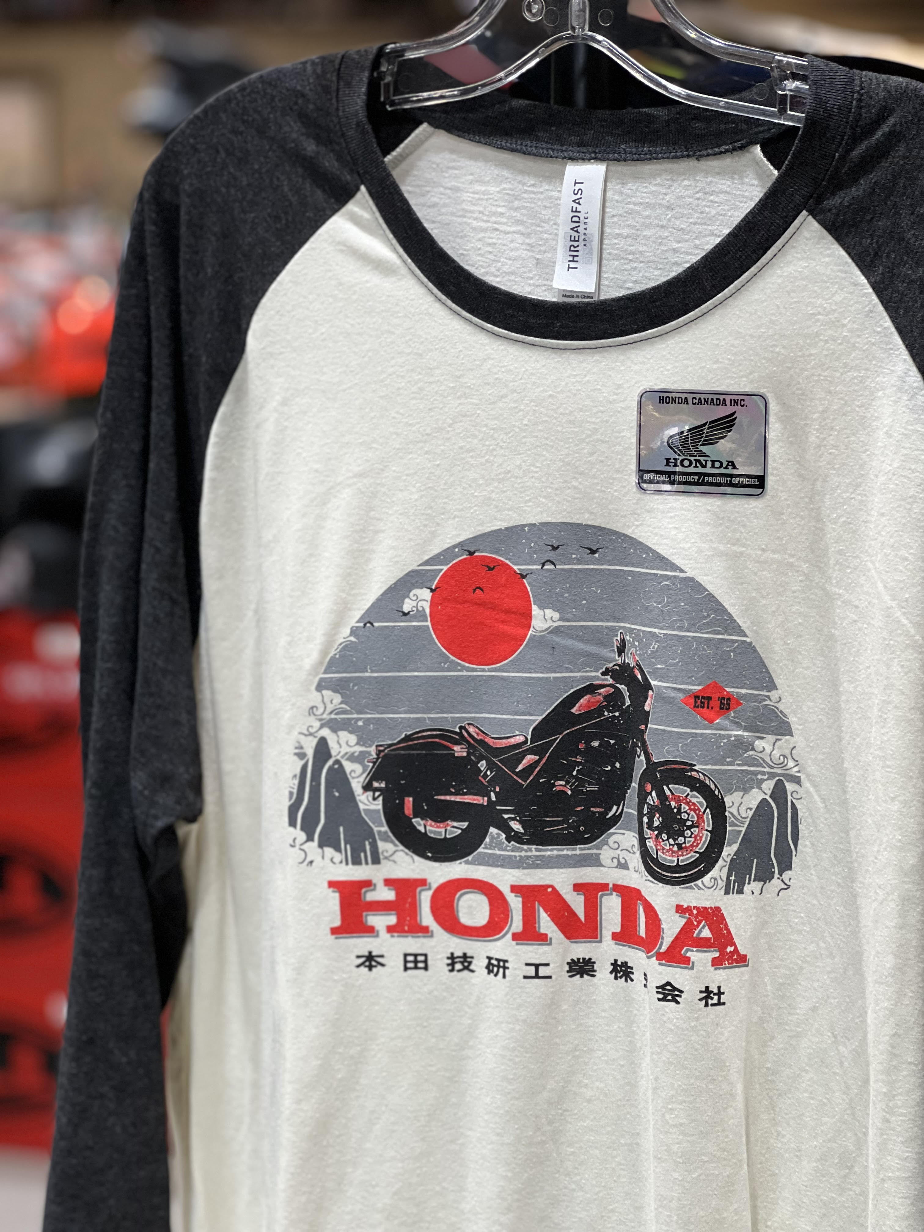 ADULT TRIBLEND 3/4 SLEEVE T-SHIRT (Cream) | Honda