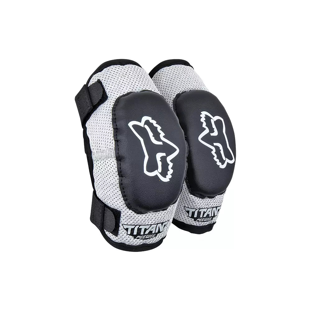 PEEWEE TITAN ELBOW GUARD [BLACK/SILVER] OS