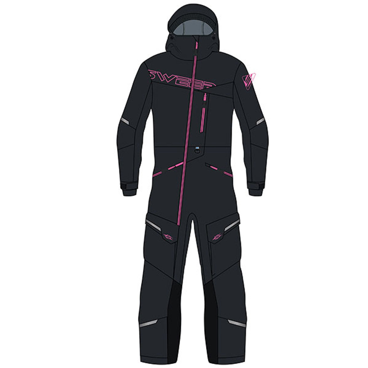 YOUTH INSULATED MONOSUIT (BLK/PNK) | Sweep