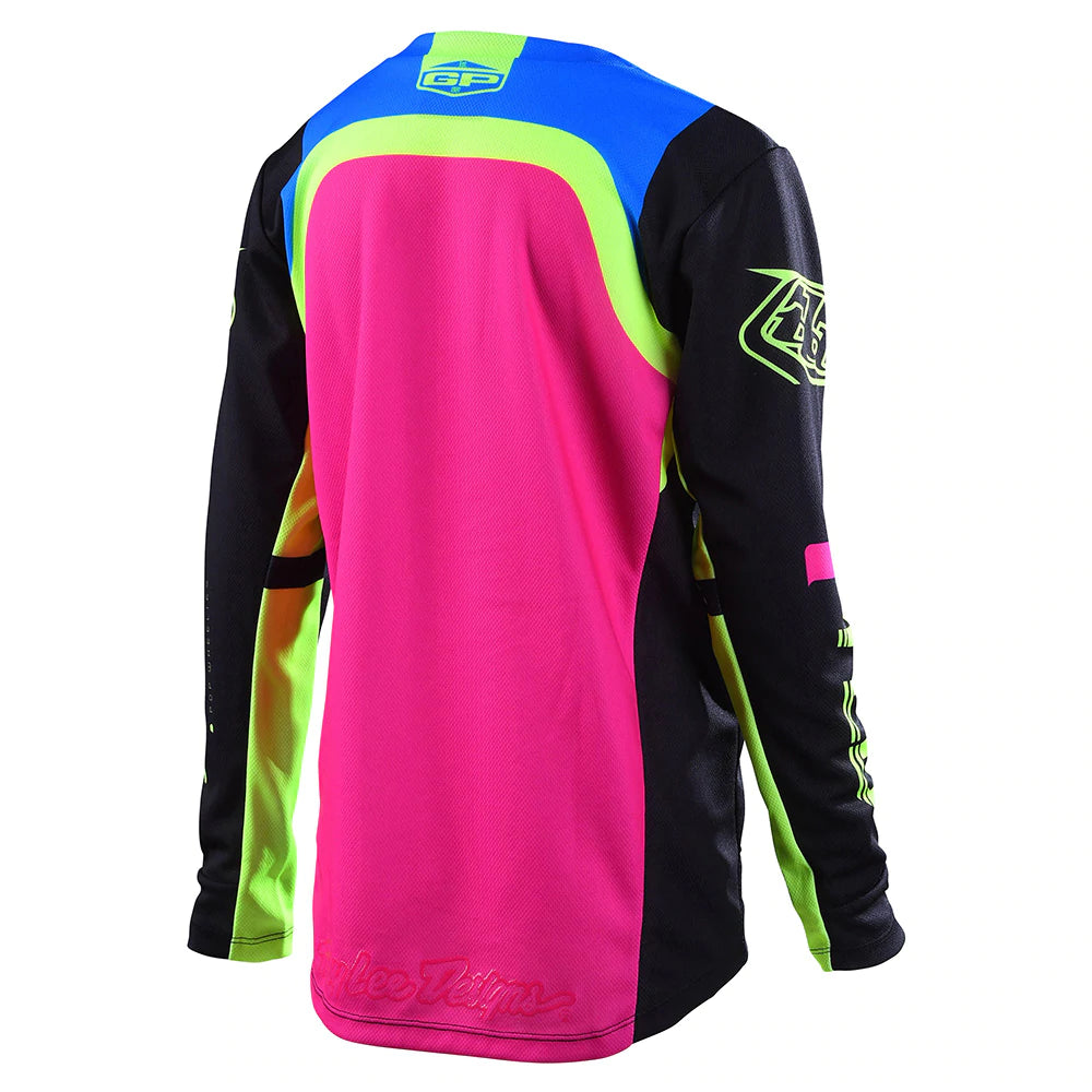 YOUTH GP JERSEY FRACTURA (Black/Flo Yellow) | Troy Lee Designs