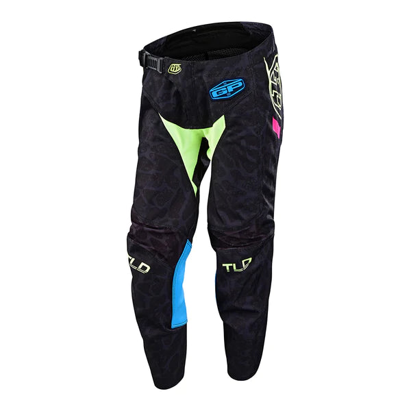 YOUTH GP PANT FRACTURA (Black/Flo Yellow) | Troy Lee Designs